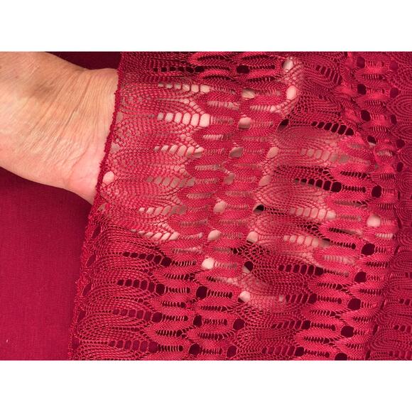 VTG Y2K Lace Cherry Red Cami Top Size SMALL Coquette Camisole Tank 90s Grunge - Picture 7 of 11